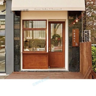 【客製化|諮詢客服】花店實木定製玻璃實木門折疊窗門窗商鋪網紅咖啡店民宿店鋪法式