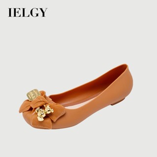IELGY 女式純色平底時尚蝴蝶結休閒圓頭涼鞋
