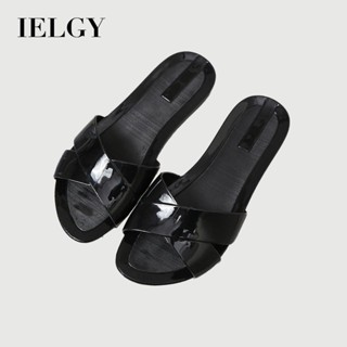 IELGY 水晶拖鞋人字拖女夏季果凍時尚沐浴塑膠平底防滑
