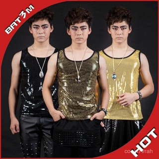 現🔥貨夏酒吧男ds亮片背心 舞臺裝禮服潮 夜店演出服男歌手服裝搖滾dk 5N4I