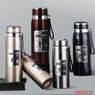 臺灣出貨 600ml/800ml/1000ml雙層不銹鋼316保溫瓶帶過濾器便攜式咖啡茶保溫水瓶旅行杯122