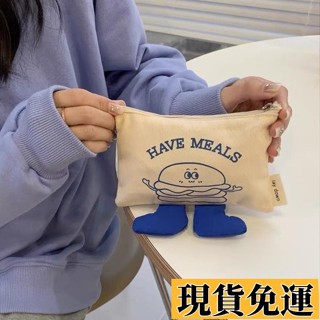 【🚚低價🚚】限時熱賣 韓國ins爆火收納袋 筆袋 學生文具袋 化妝包 收納包 零錢包 可愛立體漢堡帆布收納包 手拿包