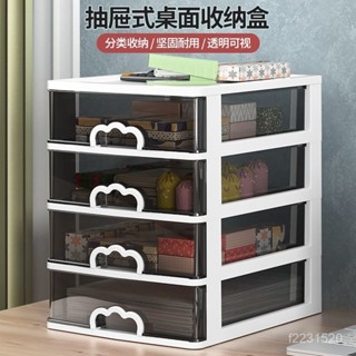 透明辦公桌麵收納盒抽屜式化妝品收納櫃桌上學生宿捨檔案雜物盒子