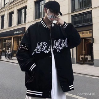 【優選外套】春秋季美式複古寬鬆字母刺繡棒球服情侶夾克外套薄款男女款ins潮 CR5T