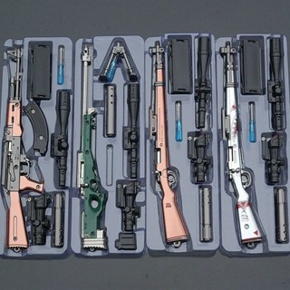 【店鋪熱銷】絶地大逃殺武器吃鷄兵器AWM AKM 鯊魚98K M24SCAR-L閤金模型擺件