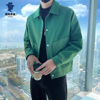 簡尚 高階感工裝外套 男士春秋季潮牌痞帥休閑夾克男裝韓版純色上衣服YU
