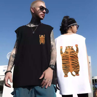 M-8XL夏季情侶印花寬肩背心 背心男 大尺碼寬鬆背心 坎肩內搭背心 坦克上衣 運動背心 休閒背心（DB2110）