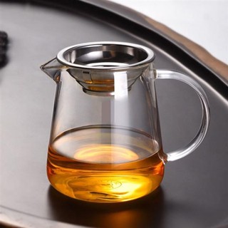 😀限時5折😀免運 特厚耐熱玻璃公道杯茶漏套裝大號分茶加厚耐高溫茶海功夫茶具配件