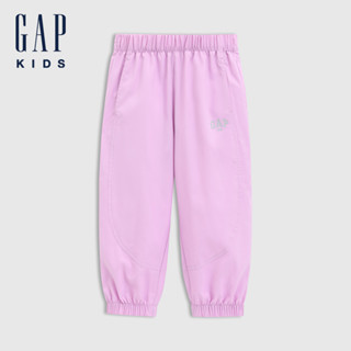 Gap 兒童裝 Logo印花束口鬆緊運動褲-紫粉色(675293)