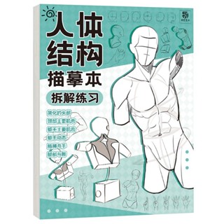 🔆人體結構描摹練習本 漫畫人物手繪 動態結構遊戲動漫描摹塗色初學