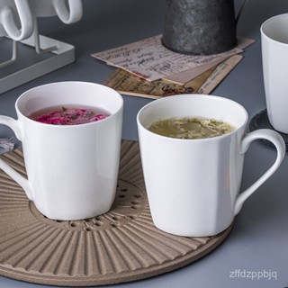 臺灣熱銷 純白骨瓷小方杯馬克杯批發陶瓷茶杯客廳水杯咖啡杯辦公杯帶把公司