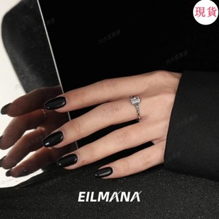 臺灣發貨⛑EILMANA簡約冷淡風復古骨骼寶石小眾設計925純銀戒指女食指開口戒