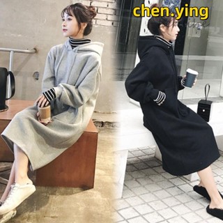 【免運】L-4XL大尺碼洋裝秋冬洋裝大尺碼女裝洋裝女顯瘦洋裝中高領連帽大學T裙過膝長洋裝假兩件大學T裙1339