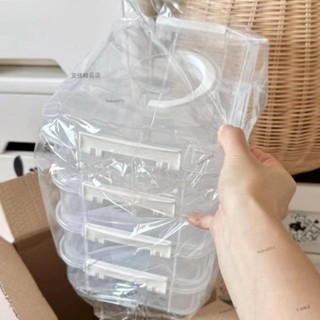 ✨限時下殺✨整理收納盒✨ 手提箱 桌面手提收納盒學生透明分格疊加發飾首飾盒子置物架收納儲物箱女 首飾收納盒 置物架
