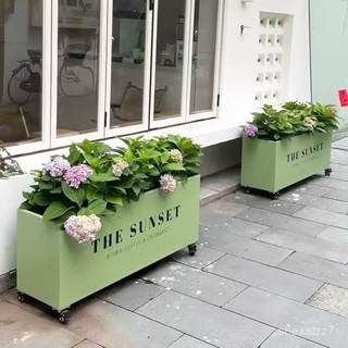 免運 戶外可移動花槽鐵藝花箱 組閤種植箱外擺花架帶萬嚮輪子花盆定製種植箱 陽臺種菜盆 菜盆 陽臺花盆 養殖箱
