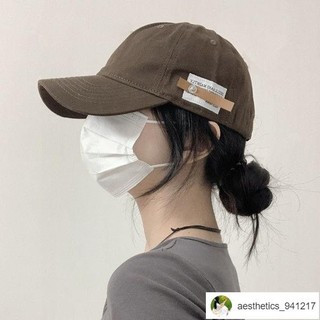 🔥臺灣出貨🔥Mali🎀設計感帽子 【8524人收藏】原創復古百搭英文小皮標鴨舌帽女休閑百搭棒球帽男軟頂咖色帽簡約