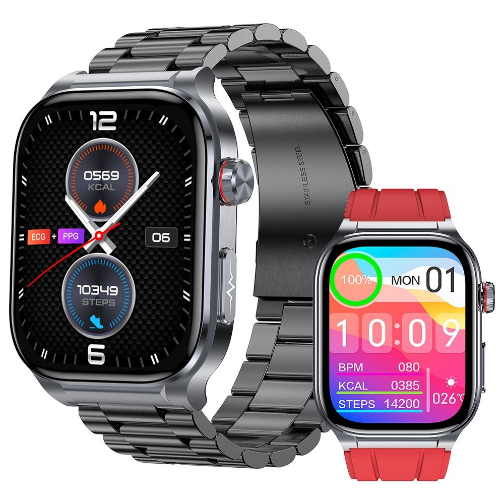 高端品質🎁免運🚚 新款 ET588通話手錶 運動手錶 TI芯片 ECG NFC 高清AMOLED