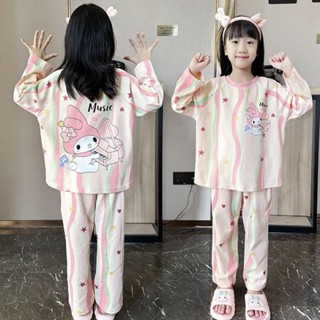 🌺臺灣限時低價🌺秋冬季2024新款兒童睡衣純棉大童女孩可愛洋氣卡通學生長袖家居服