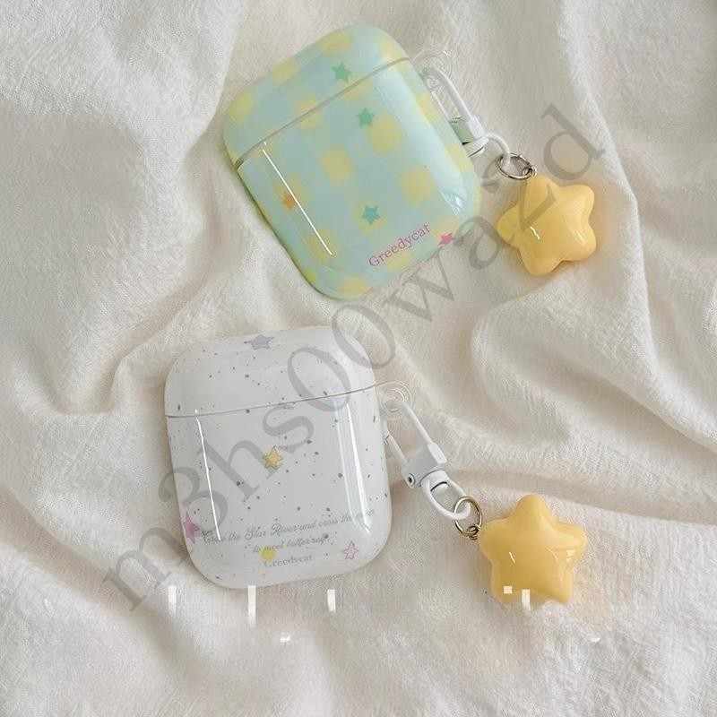 ins小清新 潑墨星星 耳機套 Airpods pro 4代 防摔保護套 3代耳機殼 1/2代 4代耳機保護殼