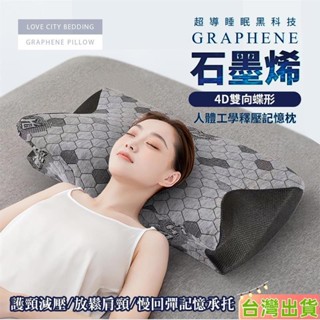 臺灣發貨 石墨烯人體工學釋壓記憶蝶形枕 記憶枕 石墨烯枕 枕頭 枕芯 止鼾 釋壓
