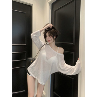 ⭐🌸 pusumede🌸 臺灣出貨🔥防曬衣服女夏季新款辣妹罩衫寬鬆防紫外綫冰絲薄款長袖T恤ins上衣