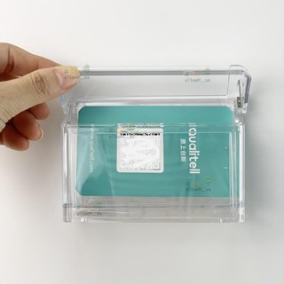 熱賣🎁亞克力名片盒 擺放架片架座卡片 展示架名片盒 前臺收納盒 可牆上翻蓋森活館