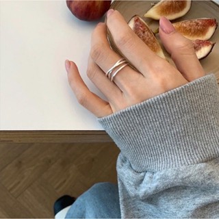 【Han】 💗s925銀 ins 簡約百搭 交叉開口戒指