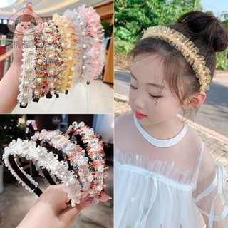 tee 女童髮箍 兒童頭飾 可愛飾品韓國兒童發箍蕾絲珍珠女孩帶齒防滑頭箍發卡發夾小孩學生頭飾發飾