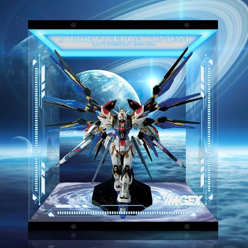 COS 手辦 動漫 二次元 模型 【昊亮】適用 MGEX強襲自由 高達 模型手辦專用 透明防塵罩展示盒