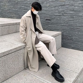 JTL品質優選-【8091人收藏】風衣男中長款過膝韓版英倫風休閒大衣秋冬季男士風衣潮流風衣外套
