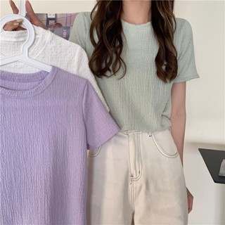 Luzi🎀大尺碼短袖上衣女生短袖T恤女大尺碼短袖年新款夏季溫柔係穿搭短袖t恤女ins潮設計感小眾寬鬆體恤上衣10