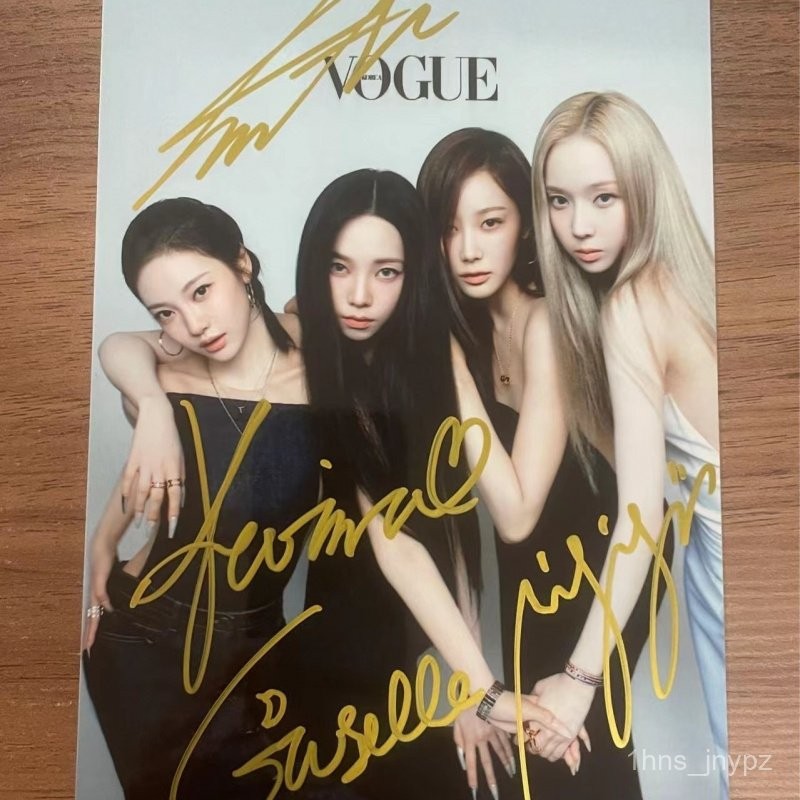 AESPA 親筆簽名照 aespa集體成員 親簽 禮物 收藏 柳智敏 金玟庭