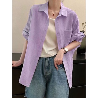 長袖襯衫 防曬襯衫 女生襯衫 韓版襯衫 薄襯衫 夏季襯衫 休閒襯衫 薄荷曼波抹茶綠色防曬襯衫多巴胺微胖輕奢高階感上衣