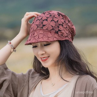🔥臺灣出貨🔥【店鋪熱銷】帽子女夏薄款鴨舌帽女士夏款2023新款時尚夏季鏤空蕾絲包頭堆堆帽