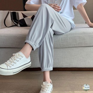 🧡QR大碼女裝🧡大尺碼長褲夏季長褲大尺碼休閒褲冰絲速幹運動褲女2025新款夏季薄款小個子燈籠褲寬松防曬休閑褲子
