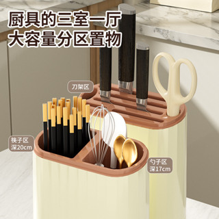 【牢固 不生鏽 限時下殺】廚房刀架置物架家用菜闆收納架臺麵瀝水筷子筒砧闆刀具一體菜刀架 層架 置物架 廚房置物架