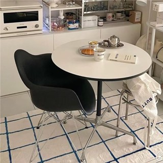 【免運到府】中古桌伊姆斯餐桌 家用餐桌 小戶型圓桌 北歐ins 設計師咖啡店 洽談桌陽臺圓桌