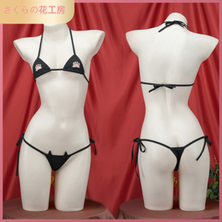 2號店 三點式係帶比基尼 性感女款私房居家服貓爪迷你繡 性感睡衣 女僕裝 製服 和服 旂袍 角色扮演 內衣 睡衣