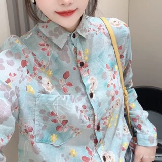 臺灣熱賣🌸歐貨2025款複古長袖薄款襯衫女設計感寬鬆休閒洋氣顯瘦polo領上衣 0UAN