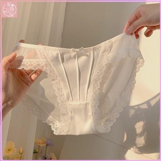 【貼身好物】✨✨40~65公斤法式復古緞面冰絲 性感網紗純欲蕾絲 透氣純棉抗菌檔 女生 低腰三角內褲