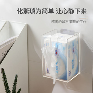 桃園發貨【1517人收藏】廚房紙巾架免打孔紙巾盒防水壁掛式抽紙盒家用餐巾紙收納架亞克力