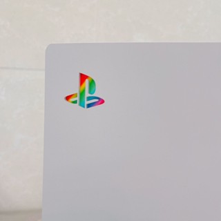 ✨臺灣出貨 免運✨ 索尼PS5logo貼紙 ps5標誌貼膜 logo彩色痛貼 ps5中間貼紙 漸變彩貼 不留膠 磨砂質感