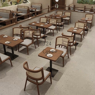 J24 Casa |實木藤編東南亞主題餐廳商用餐飲咖啡廳西餐廳中餐廳茶樓桌椅組閤