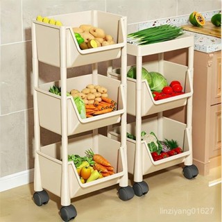 廚房置物架家用多層落地放蔬菜帶輪小推車客廳零食水果書架儲物架可移動辦公室小推車 落地收納書櫃 學生宿舍層架 帶輪多層收納