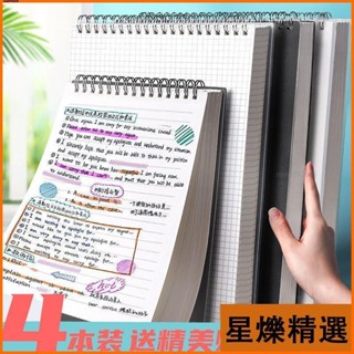 【臺灣出貨】上翻線圈本A6A5B5網格橫線空白點陣本PP筆記本記事本練習本活頁本【出廠價】
