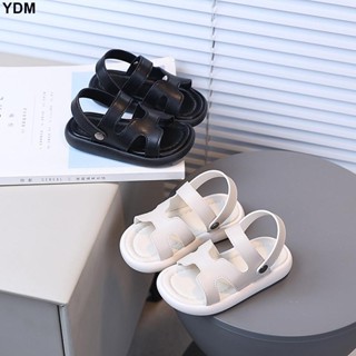 YDM 2 種穿法! 休閒簡約女寶寶真皮涼鞋一腳蹬拖鞋軟底防滑童鞋2-6歲