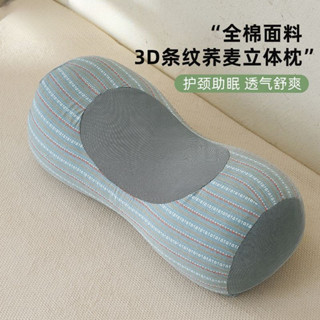 護頸枕 記憶枕 排濕透氣布 記憶棉枕 舒適 失眠救星 蕎麥枕頭成人學生3D護頸睡眠頸椎專用辦公室枕頭曲度變直矯正圓柱