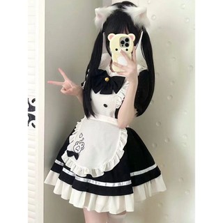 【臺灣出貨】 網紅貓咪 op短 COS 小女僕 連衣裙 lolita 圍裙 日係 洛麗塔 甜美女裝 女僕裝 cos貓咪