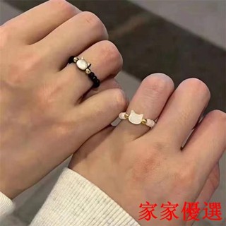 😍限時優惠😍免運 【店鋪熱銷】新款高顏值貓咪閨蜜戒指ins學生小眾設計掉色送女生禮物抖音同款