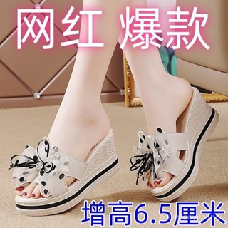 JOJO時尚女裝店⭐ 臺灣出貨【8591人收藏】斷碼特價真皮女士拖鞋2025爆款網紅外穿洋氣家居ins增高厚底涼拖